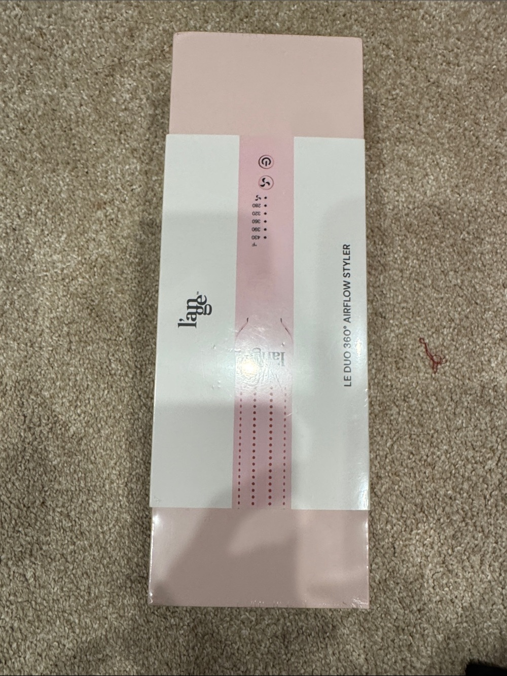 new sealed in box Lange LED Duo 360° Airflow Styler - Pink and White